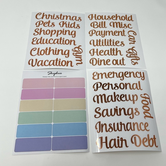 Cash Envelope Stickers Budget Book Labels Daily Planner Binder Monthly Financial - Picture 7 of 13